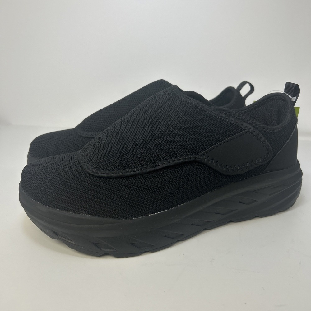 OrthoComfoot Mens Orthopedic Diabetic Walking Shoes Size 9 Wide Black NIB